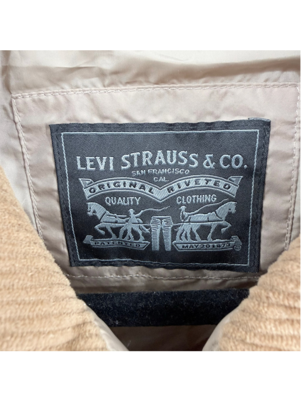 Women's Levi Strauss & Co. Quilted Puffer Jacket Small Beige Tan White Tab - Picture 5 of 16